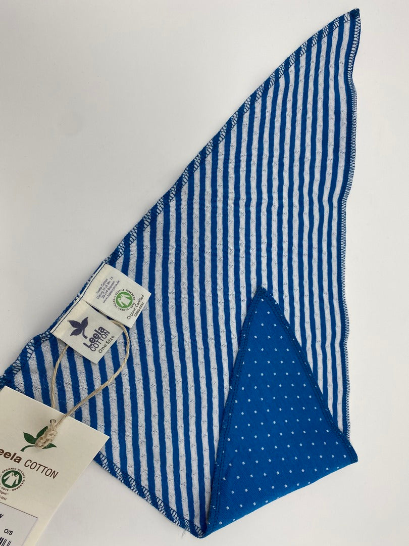 Leela Cotton Dreieck Wende Halstuch Tuch Dreicktuch Lätzchen Blau 100% Bio Baumwolle