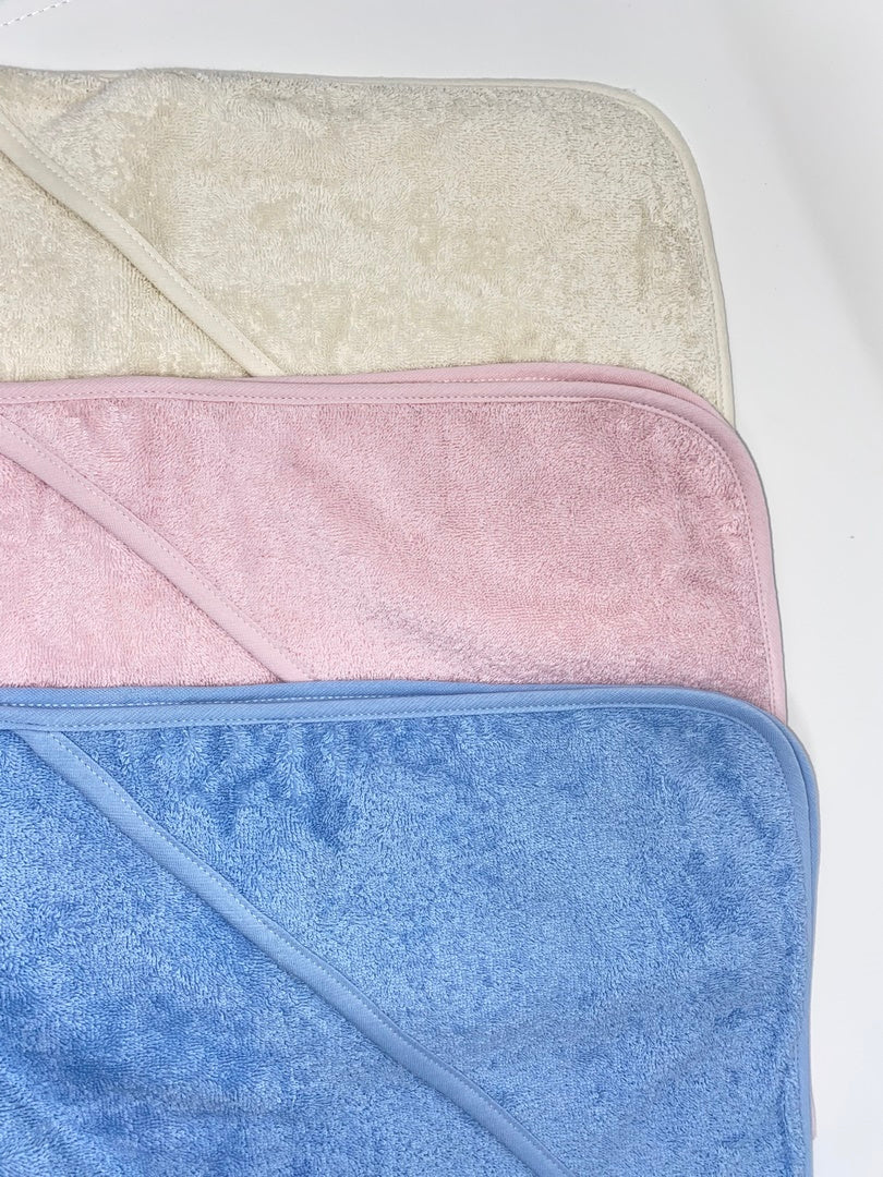 Leela Cotton BIO Öko Baby Kapuzenbadetuch - Kapuzenhandtuch - Badetuch - 3 Farben - BIO Baumwolle