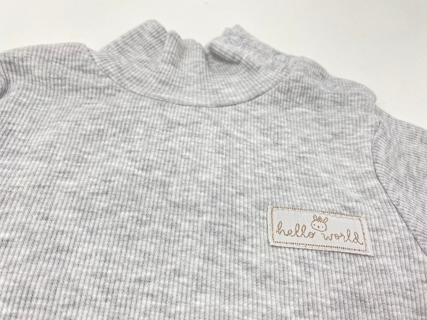 Baby Sweat Shirt Sweatshirt Jersey gerippt Grau meliert