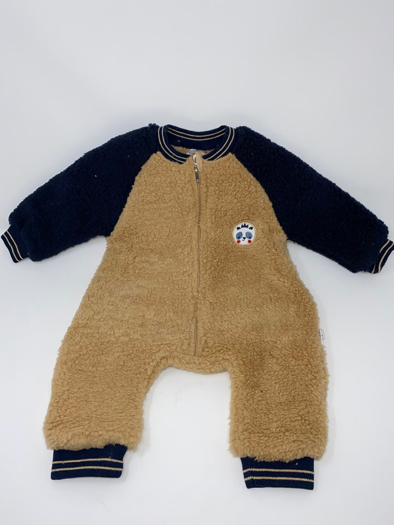 Baby Teddy Fleece / Plüsch Overall Panda für Jungen aus Baumwolle