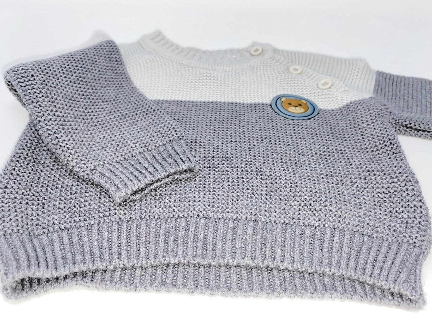 Baby Strickpullover Pullover Jungen grau