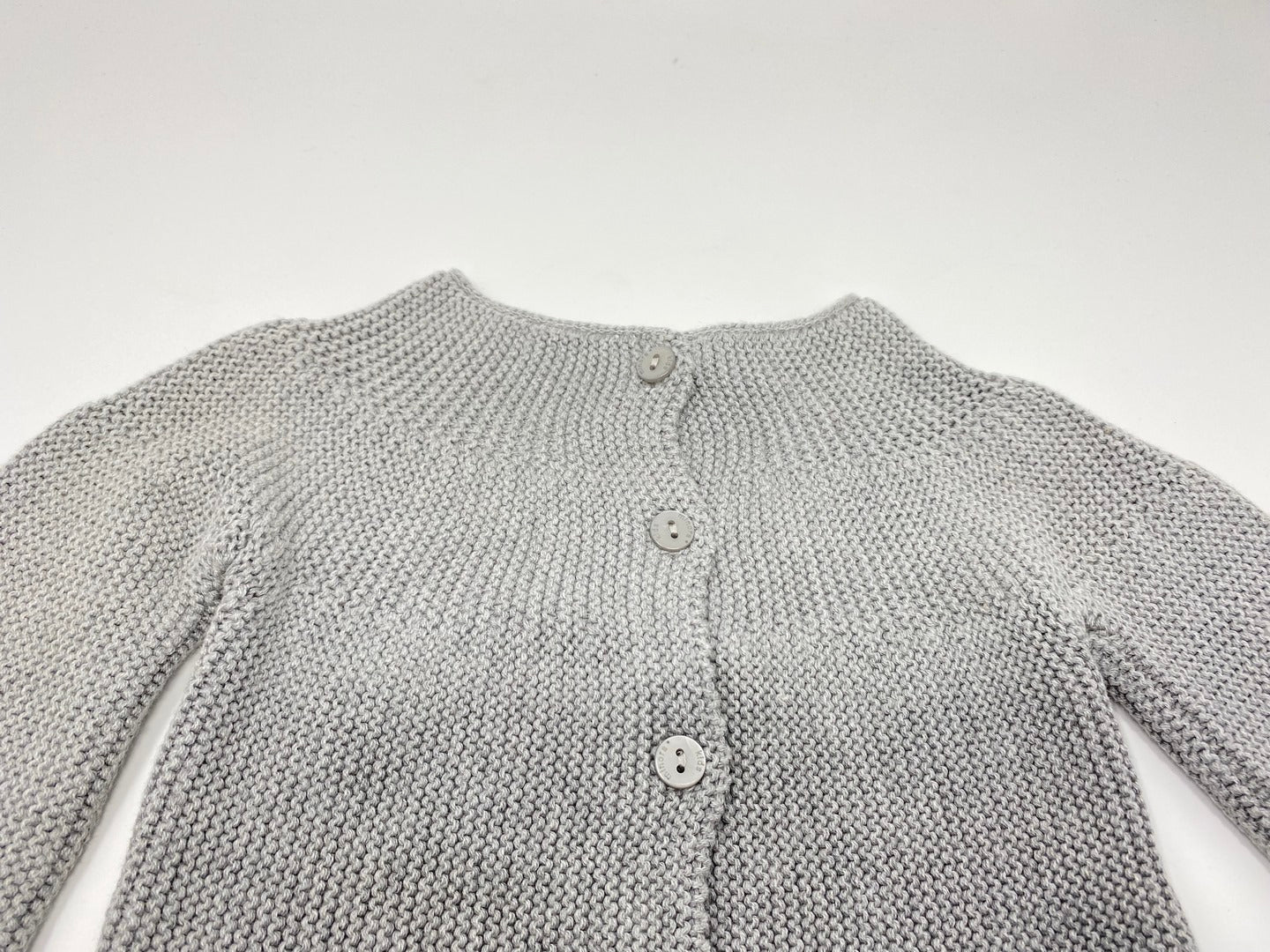 Baby Strickjacke Jäckchen warmer Cardigan für Mädchen Grau meliert