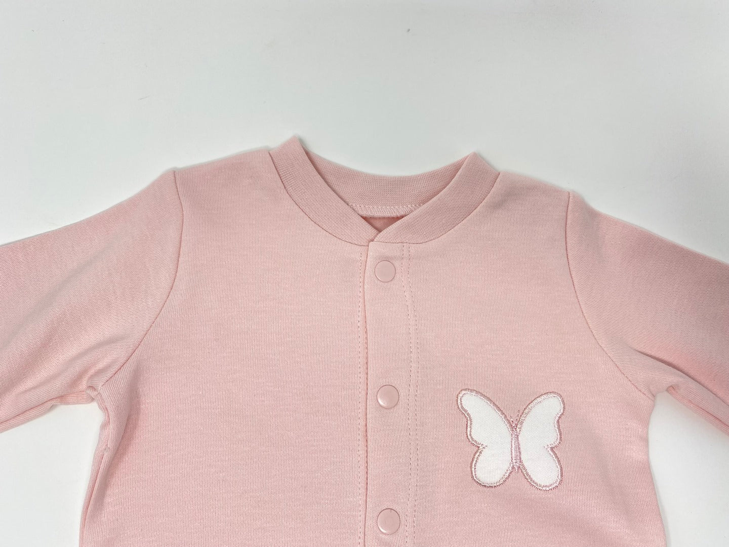 Baby Sweat Jacke Jäckchen Mädchen Rosa Schmetterling Stickerei