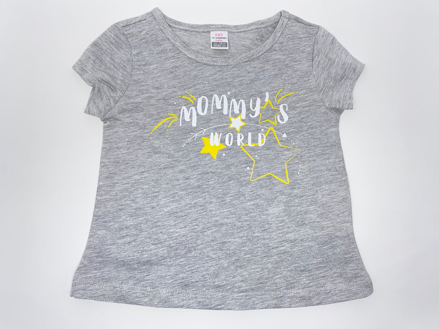 2 x Mädchen T-Shirt Sterne Stars grau meliert