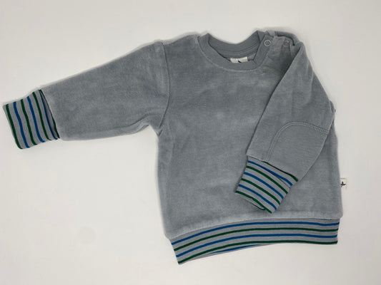 Leela Cotton Baby / Kinder Nicky Sweatshirt Sweat Shirt Pullover Grau reine 100 % Bio Baumwolle