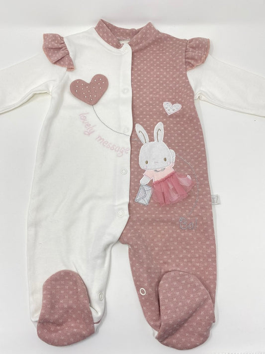 Baby Strampler Einteiler Häschen Applikation