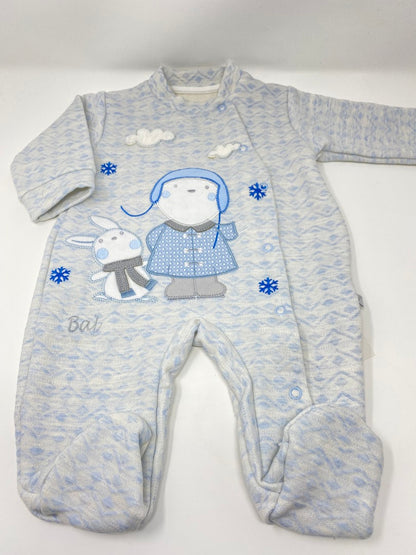 Baby Strampler Winter Hellblau