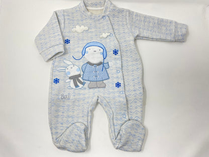 Baby Strampler Winter Hellblau