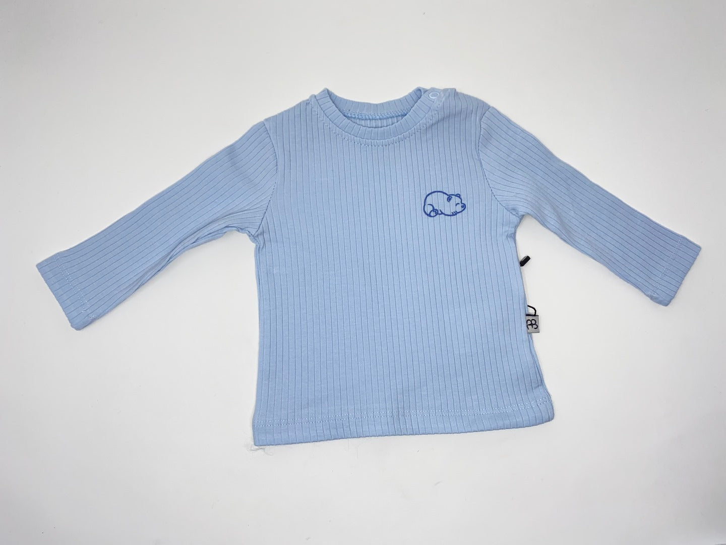 Baby Set 3 Teilig für Neugeborene Strampel Hose Oberteil Mütze Mützchen gerippt Jungen hellblau Teddy Bär