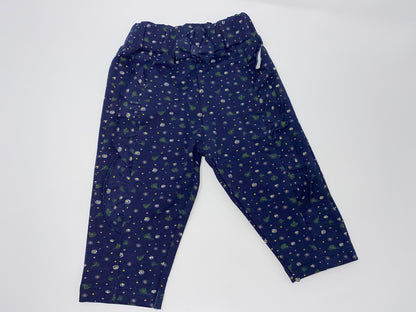 Baby Sweat Hose Wohlfühlhose Mädchen Blümchen Dunkelblau