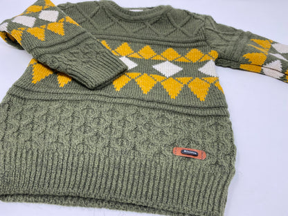 Kinder Winter Strickpullover Pullover Jungen aus Baumwolle mit Allover Muster