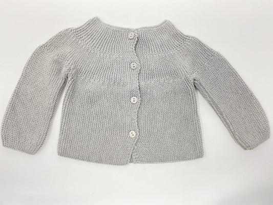 Baby Strickjacke Jäckchen warmer Cardigan für Mädchen Grau meliert