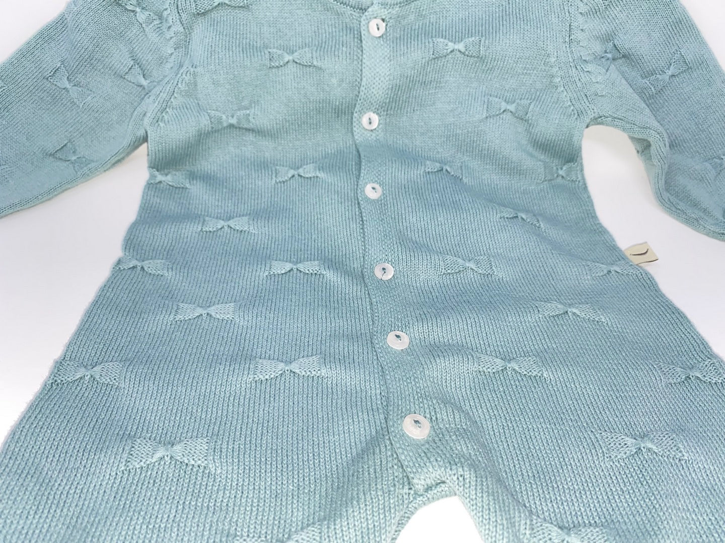 Baby Overall Einteiler Strampler Jumpsuit Mädchen mit Schleifchen Mint aus reiner Baumwolle