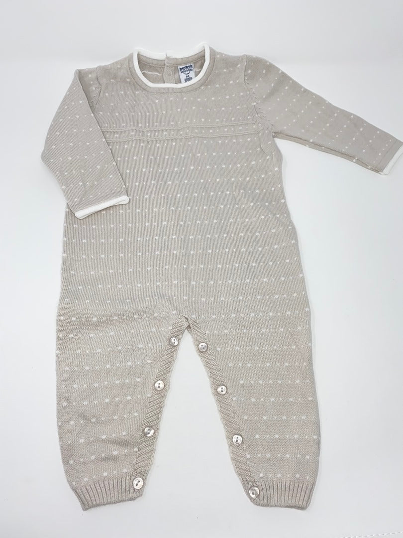 Baby Overall Einteiler Strampler Jumpsuit Jungen mit Schleifchen Mint aus reiner Baumwolle